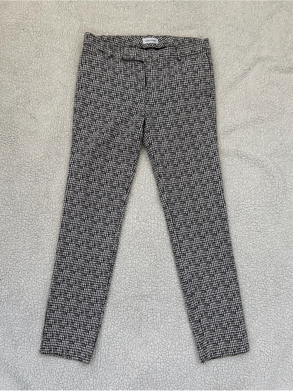 Calvin Klein Black White Printed Ankle Pants Size 4
